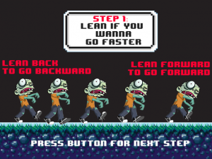 Santa's Zombie Boot Camp - Screen shot of our new how to move forward tutorial page.