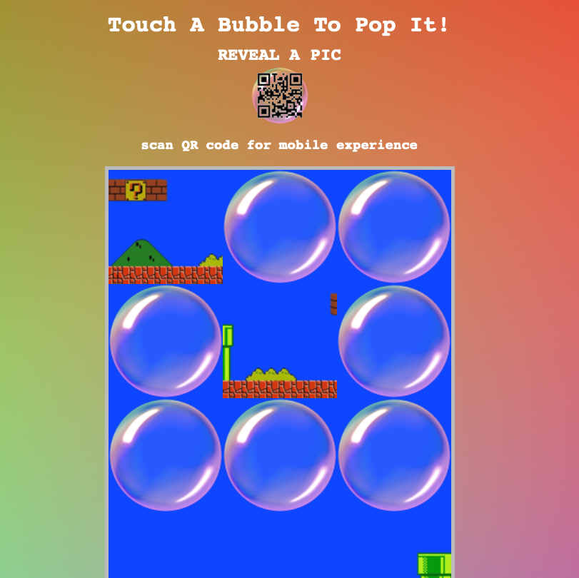BubblePop! & XOKissyFace – QR codes and Flexboxes