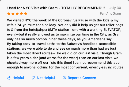 Example of a Dream Review for a NYC visit with Grandmother and family, Persona B.