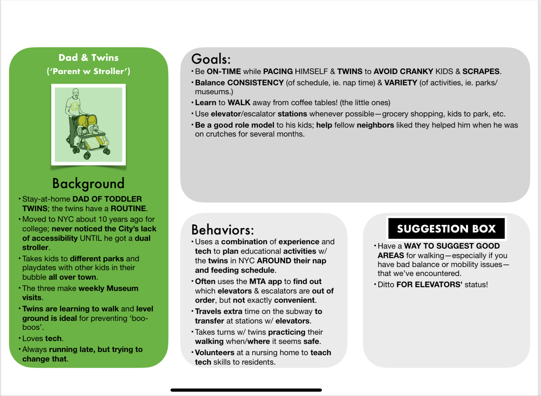 Sheet for Persona C - Dad & Twins - Parent with Stroller